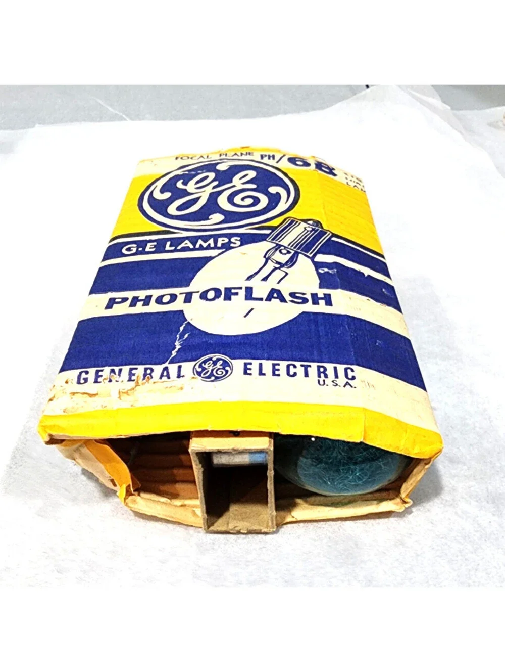 Vintage NOS GE Focal Plane PH/6B Photoflash Bulbs General Electric 8 Pack Box